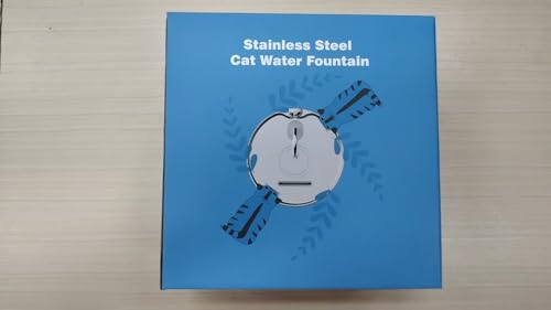 Cat Water Fountain for Drinking: Stainless Steel Cat Fountain - 2.6L Water Fountains Cats Bowl automatic - Silent Pet Water Fountain Indoor - Pet Drinking Fountain with Visible Water Level Window