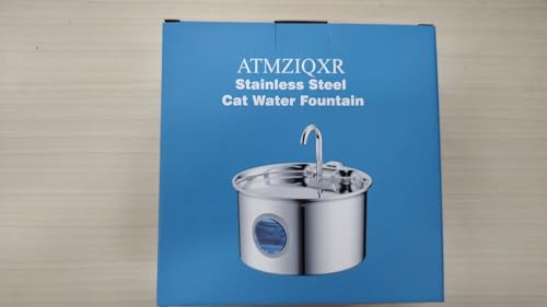 Cat Water Fountain for Drinking: Stainless Steel Cat Fountain - 2.6L Water Fountains Cats Bowl automatic - Silent Pet Water Fountain Indoor - Pet Drinking Fountain with Visible Water Level Window