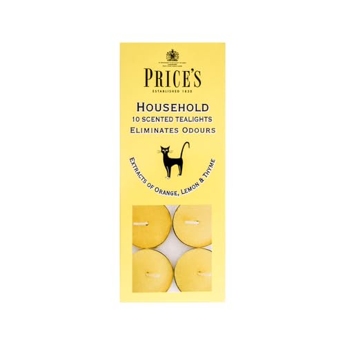 Price's - Household Pet Jar Candle - Odour Eliminating Candle - Made With Orange, Lemon & Thyme Extracts - Clean, Fresh, Quality Fragrance - Long Lasting Scent