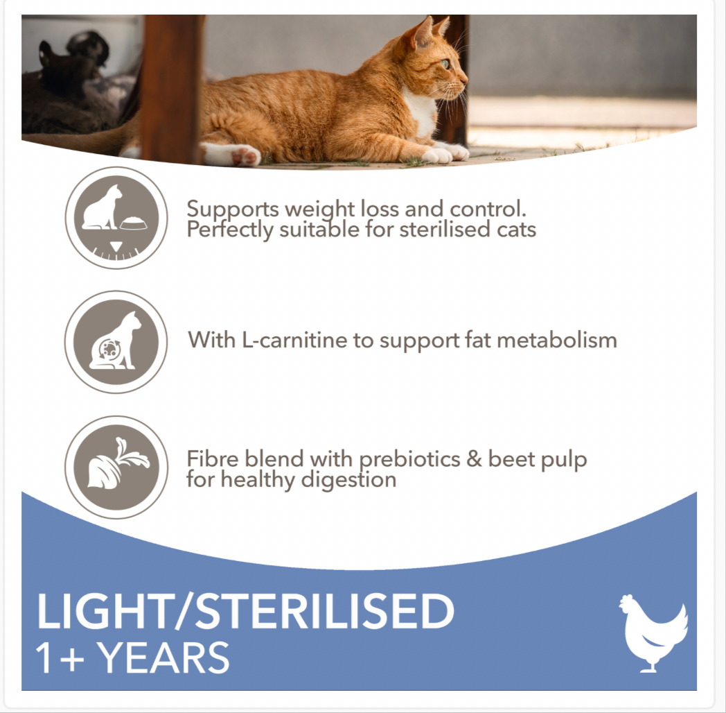 IAMS Light/Sterilised Adult 1+ Chicken 2 x 2kg