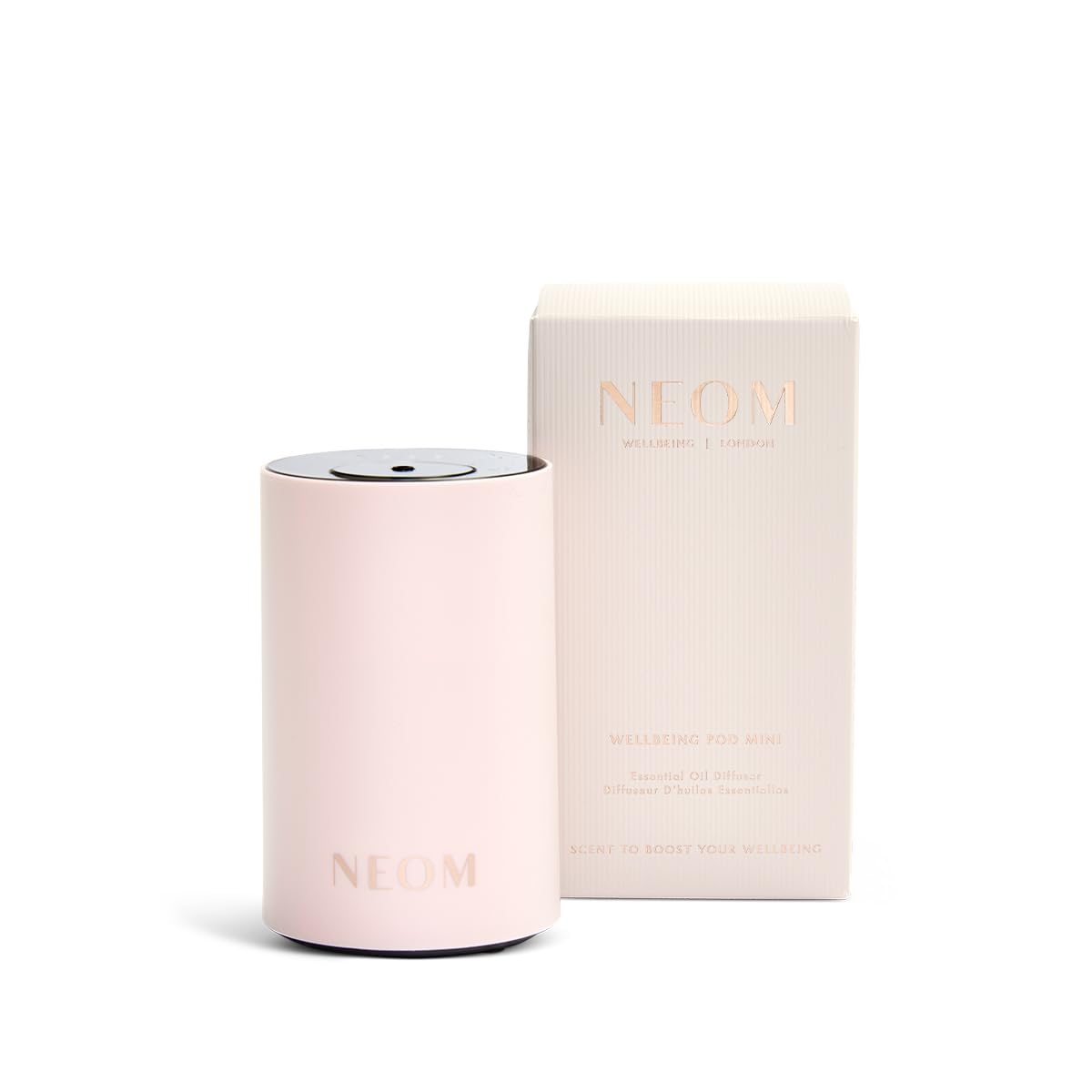NEOM – Portable Wellbeing Pod Mini Essential Oil Diffuser Black | Rechargeable USB & Waterless | Aromatherapy Oil Diffuser for Small Space | Gift | Mother's Day