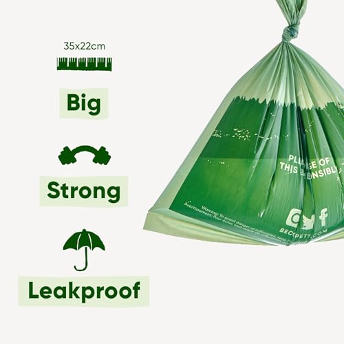 Beco Dog Poop Bags Rolls - Strong & Large - Scented and Unscented Dispenser Compatible for Dog Waste