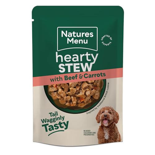 Natures Menu Hearty Stews - Chunks in Gravy Wet Food Pouches for Adult Dogs