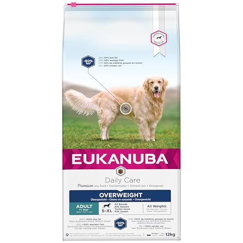 Eukanuba Overweight and Sterilised Low Fat Complete Dry Dog Food for Adult Dogs with Chicken