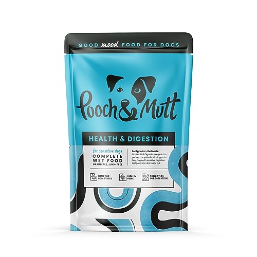 Pooch & Mutt - Health & Digestion, Complete Wet Dog Food (Grain Free), Turkey and Herring, Pack of 12 x 150g