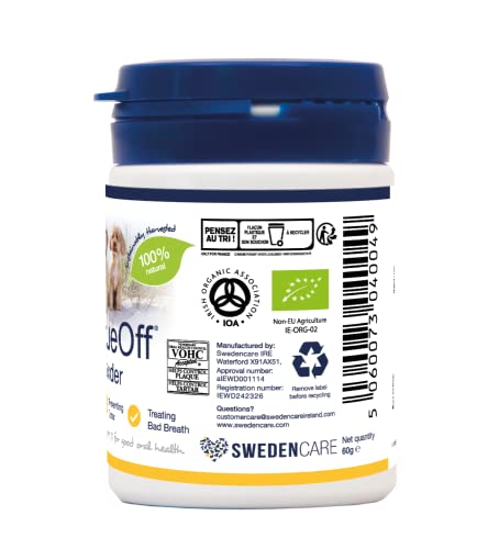 ProDen PlaqueOff Powder for Dogs & Cats, Tartar & Bad Breath Remover with 100% Natural Teeth Plaque Remover 180 g