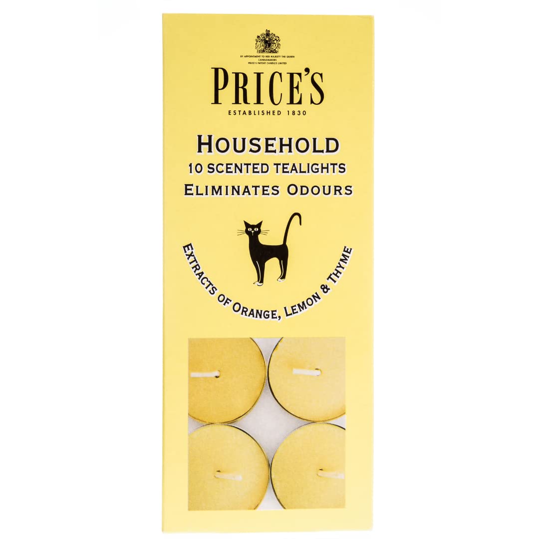 Price's - Household Pet Jar Candle - Odour Eliminating Candle - Made With Orange, Lemon & Thyme Extracts - Clean, Fresh, Quality Fragrance - Long Lasting Scent