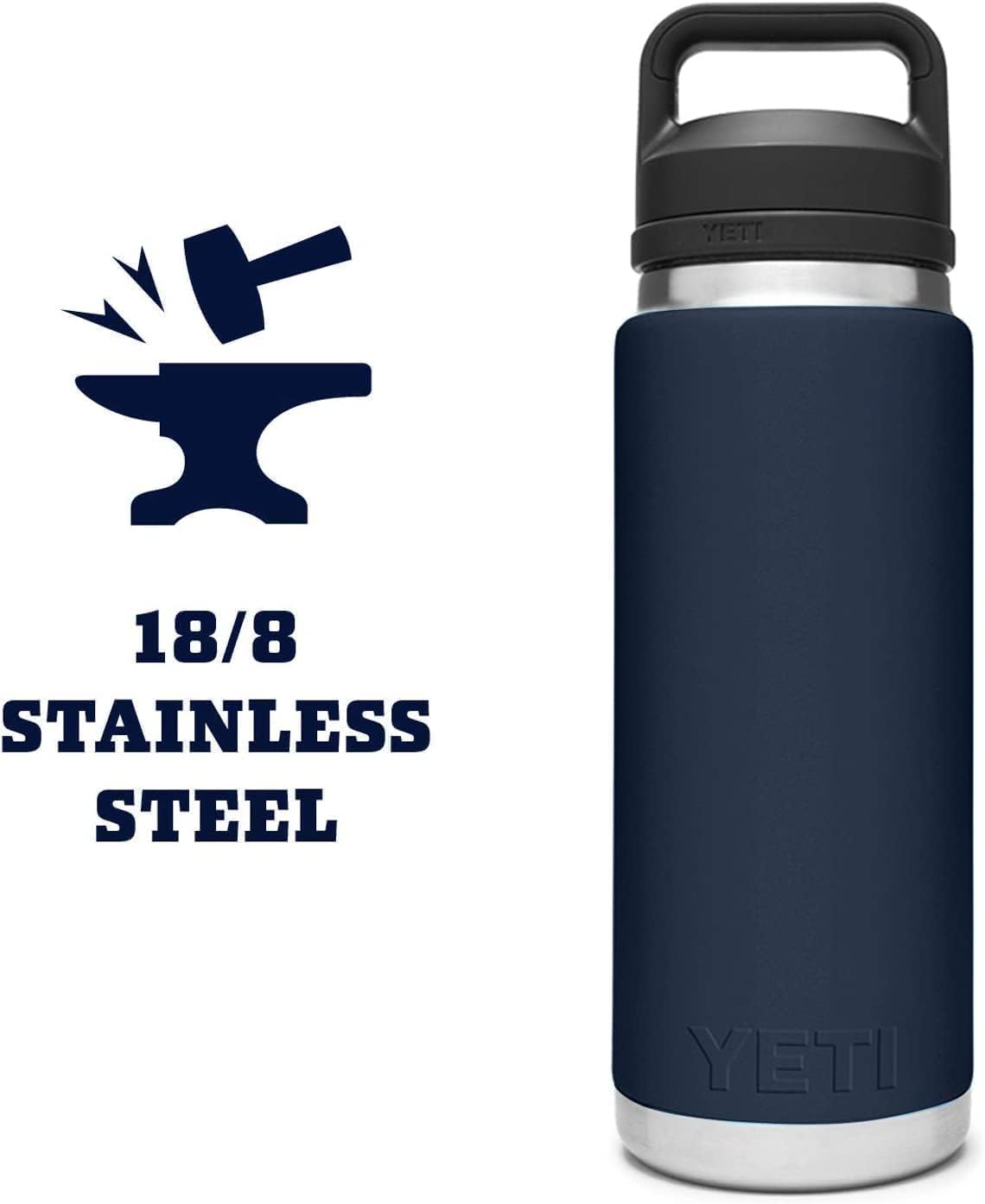 YETI Rambler Bottle Chug, Vaccum Insulated Stainless Steel Bottle with Leakproof Chug Cap, 26 oz (769 ml)