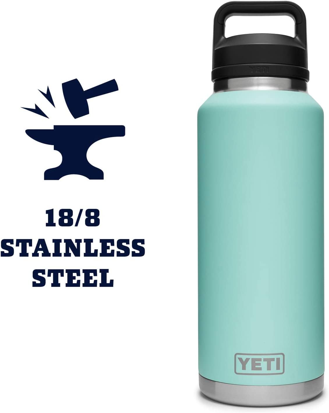 YETI Rambler Bottle Chug, Vaccum Insulated Stainless Steel Bottle with Leakproof Chug Cap, 46 oz (1.4 L)