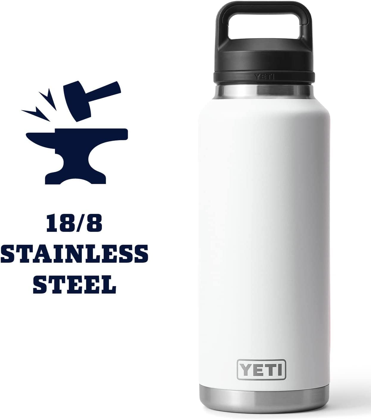 YETI Rambler Bottle Chug, Vaccum Insulated Stainless Steel Bottle with Leakproof Chug Cap, 46 oz (1.4 L)