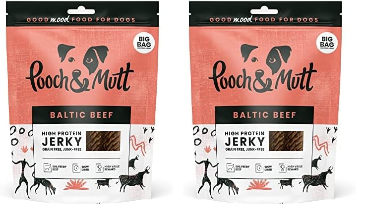 Pooch & Mutt - Meaty Jerky Treats, Grain Free Baltic Beef for Training Reward