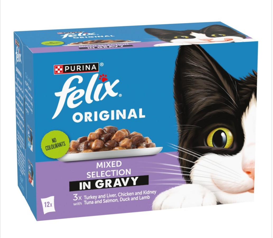 Felix Adult Original Mixed Selection in Gravy Pouches 4 x 12 x 85g