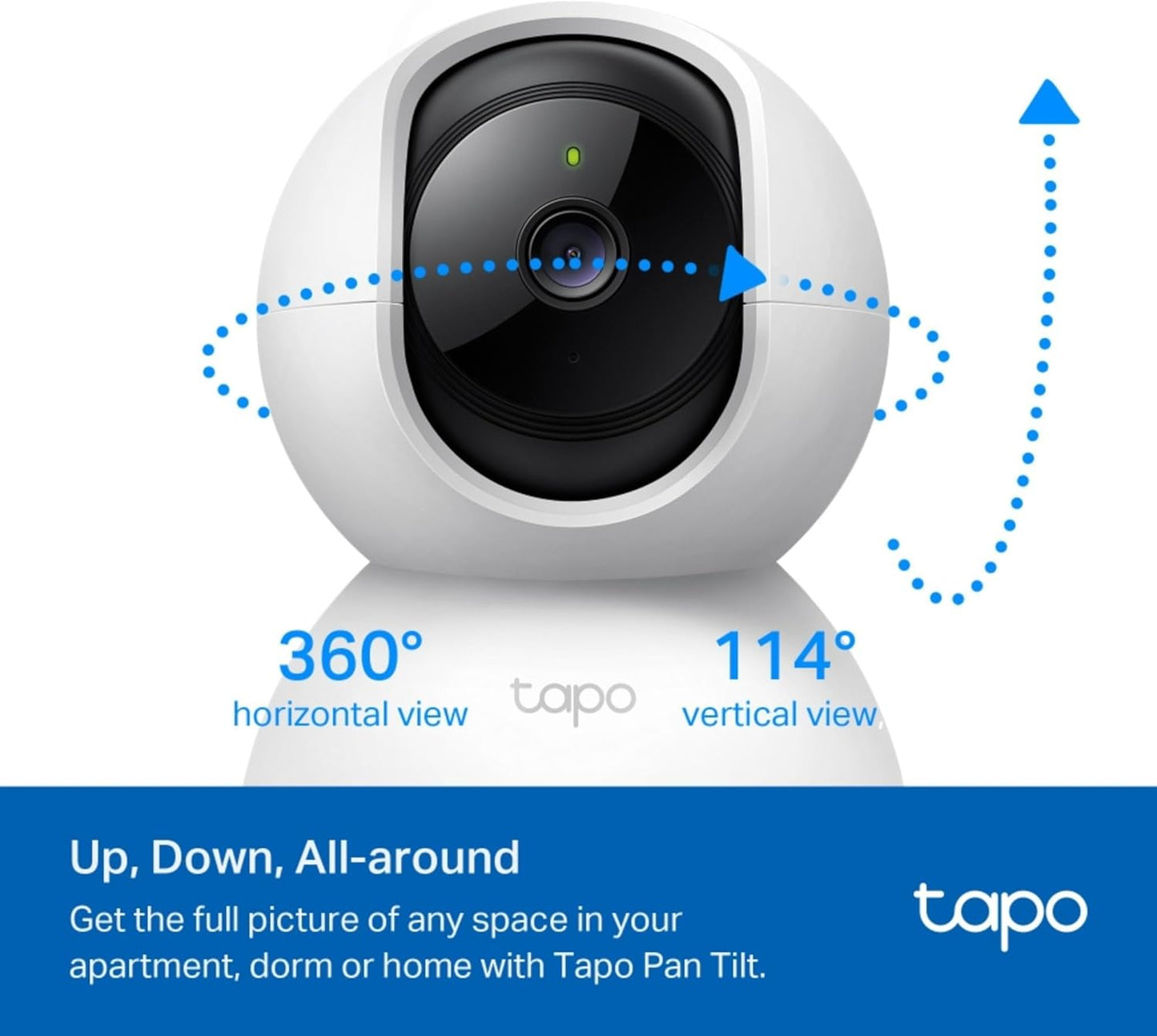 Tapo C210 2K 3MP Pan/Tilt Indoor Camera House Security Camera, WiFi Camera, No Monthly Fee, AI Detection, Dog Puppy Camera, Baby Camera Monitor, 360° View, Night Vision, Works with Alexa & Google