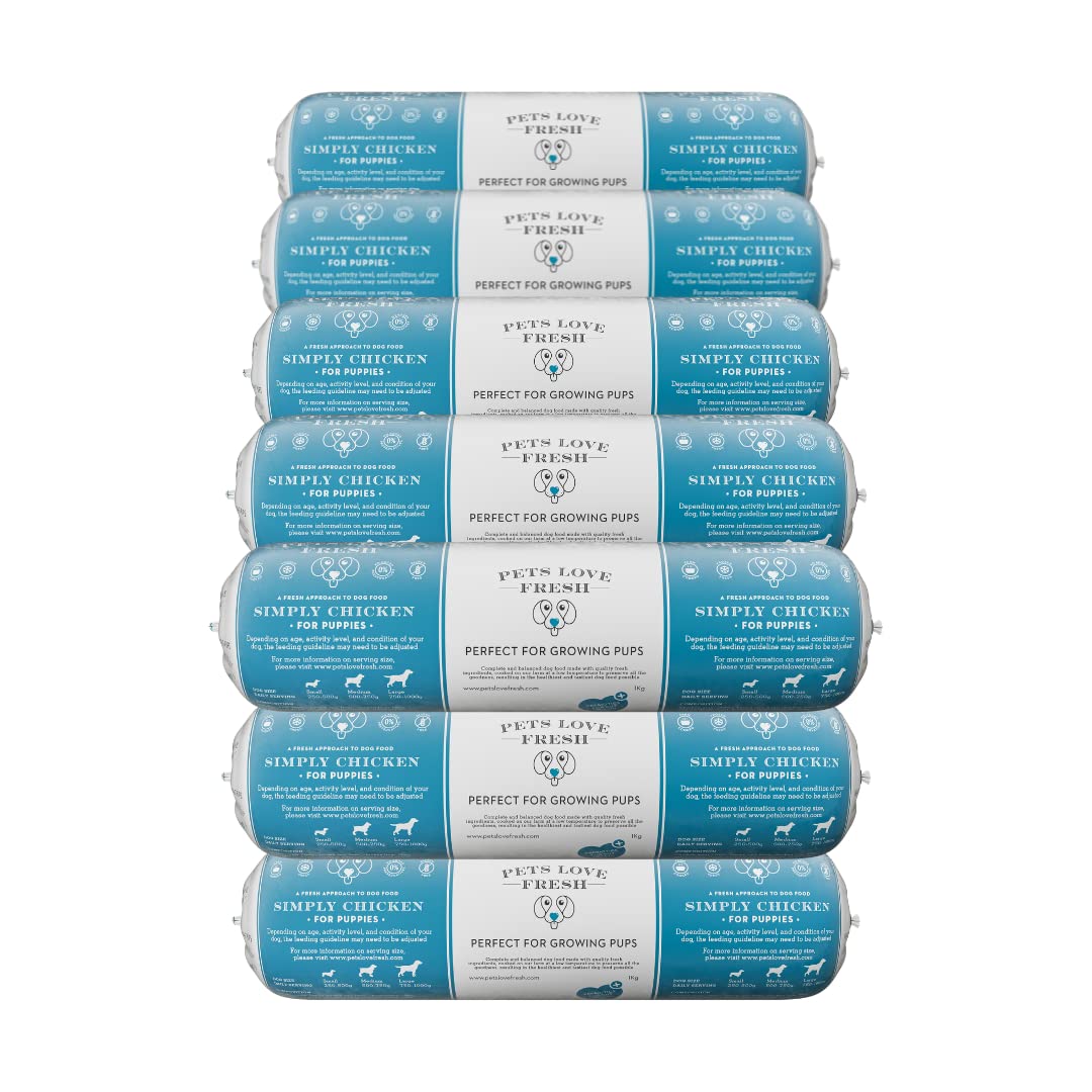Healthy & Tasty Fresh Dog Food by Pets Love Fresh - 100% Natural - Real British Meat - Zero Preservatives - SimHealthy & Tasty Fresh Dog Food by Pets Love Fresh - 100% Natural - Real British Meat - Zero Preservatives - Simply Chicken (5 x 600g chub rolls)