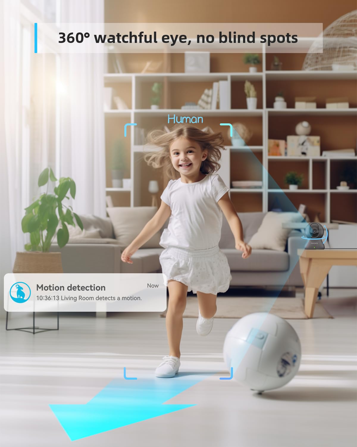 blurams Pet Camera 2K, Indoor Camera, Dog Camera, 360° Home Security Camera, Night Vision, Motion Tracking, 2-Way Talk, Cloud&SD, APP Control, Works with Alexa