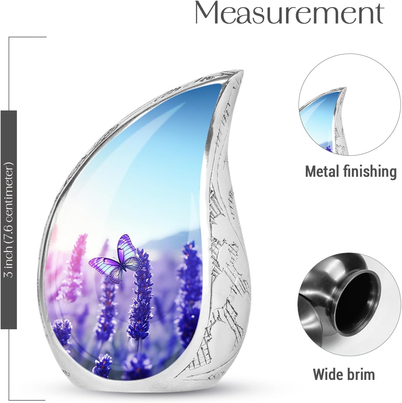 YASUBJAG Dove Urn - Aluminium Cremation Urn for Adults, Multicolor, Birds Pattern, 10 Inch