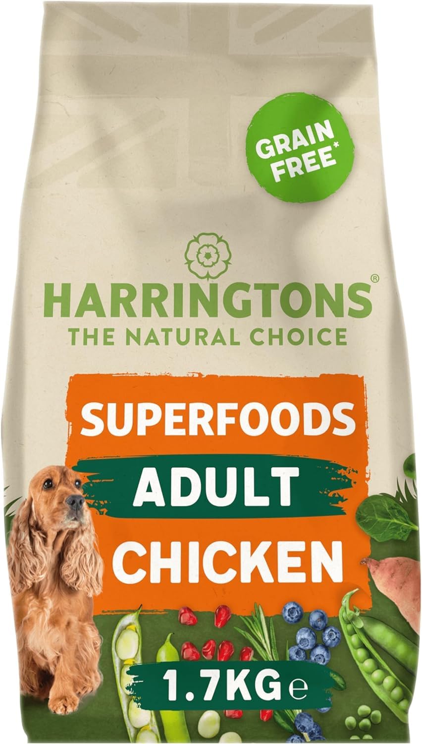 Harringtons Superfoods Complete Grain Free Hypoallergenic Dry Adult Dog Food - Made with All Natural Ingredients