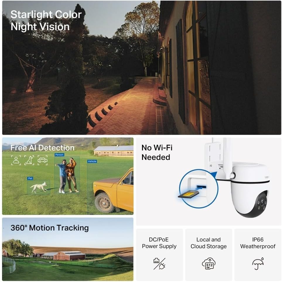 Tapo C210 2K 3MP Pan/Tilt Indoor Camera House Security Camera, WiFi Camera, No Monthly Fee, AI Detection, Dog Puppy Camera, Baby Camera Monitor, 360° View, Night Vision, Works with Alexa & Google