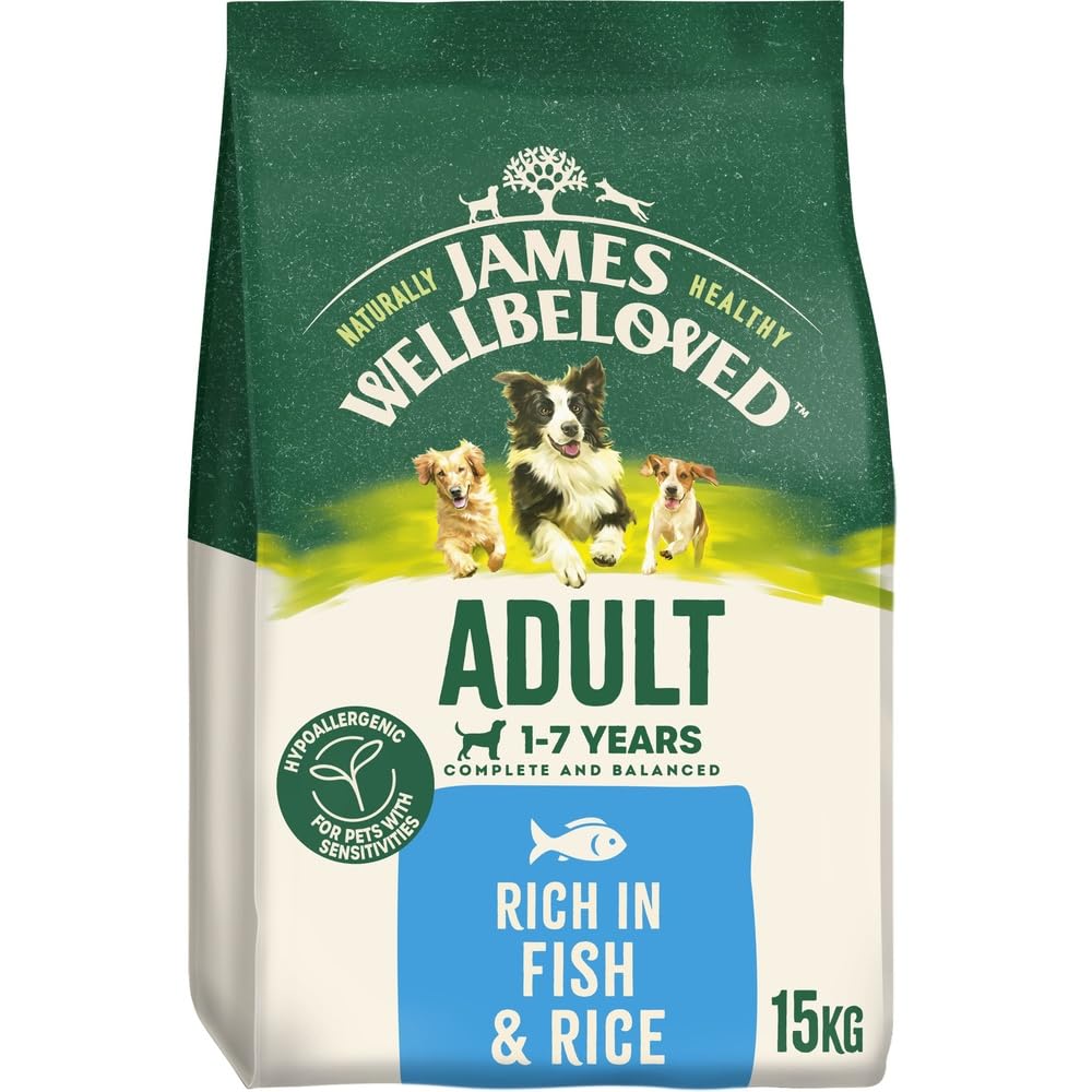 JAMES WELLBELOVED - Hypoallergenic Adult Dry Dog Food - 15 kg - Turkey & Rice - Bulk Dog Food Pack