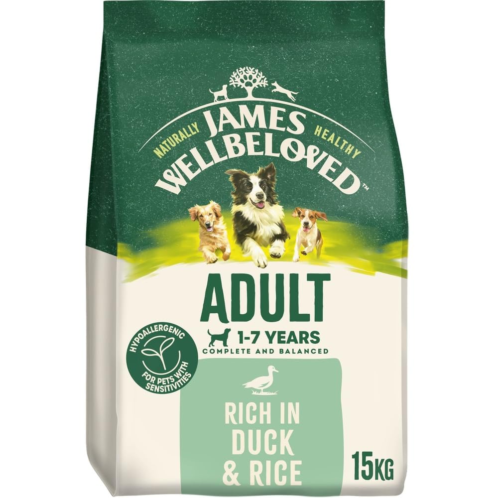 JAMES WELLBELOVED - Hypoallergenic Adult Dry Dog Food - 15 kg - Turkey & Rice - Bulk Dog Food Pack