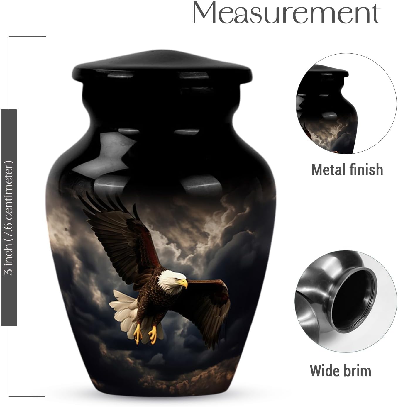 YASUBJAG Dove Urn - Aluminium Cremation Urn for Adults, Multicolor, Birds Pattern, 10 Inch