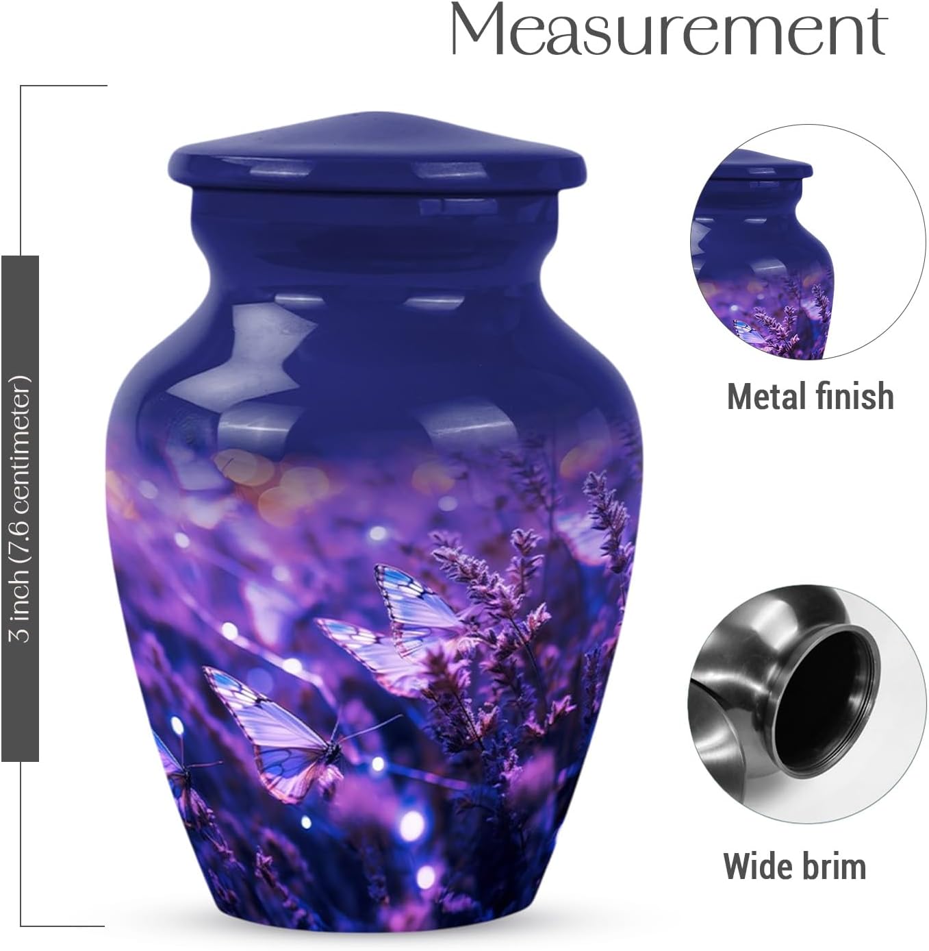 YASUBJAG Dove Urn - Aluminium Cremation Urn for Adults, Multicolor, Birds Pattern, 10 Inch