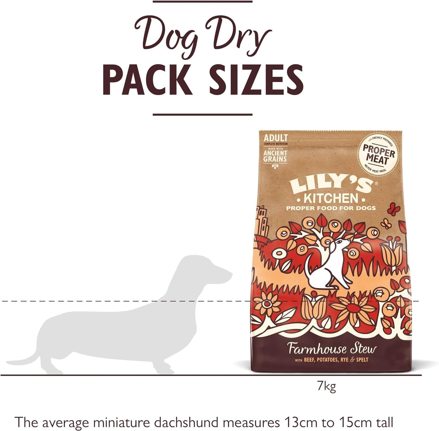 Lily’s Kitchen Made with Natural Ingredients Adult Dry Dog Food Beef Stew with Ancient Grains 1kg Bag