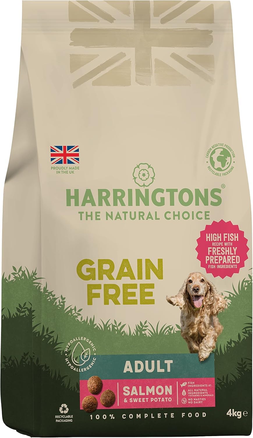 Harringtons Superfoods Complete Grain Free Hypoallergenic Dry Adult Dog Food - Made with All Natural Ingredients