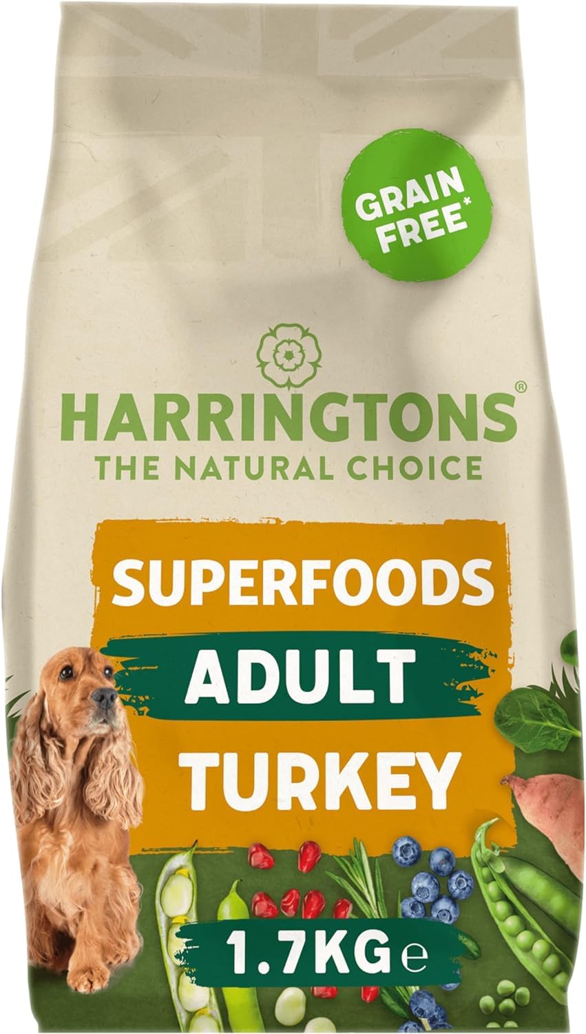 Harringtons Superfoods Complete Grain Free Hypoallergenic Dry Adult Dog Food - Made with All Natural Ingredients