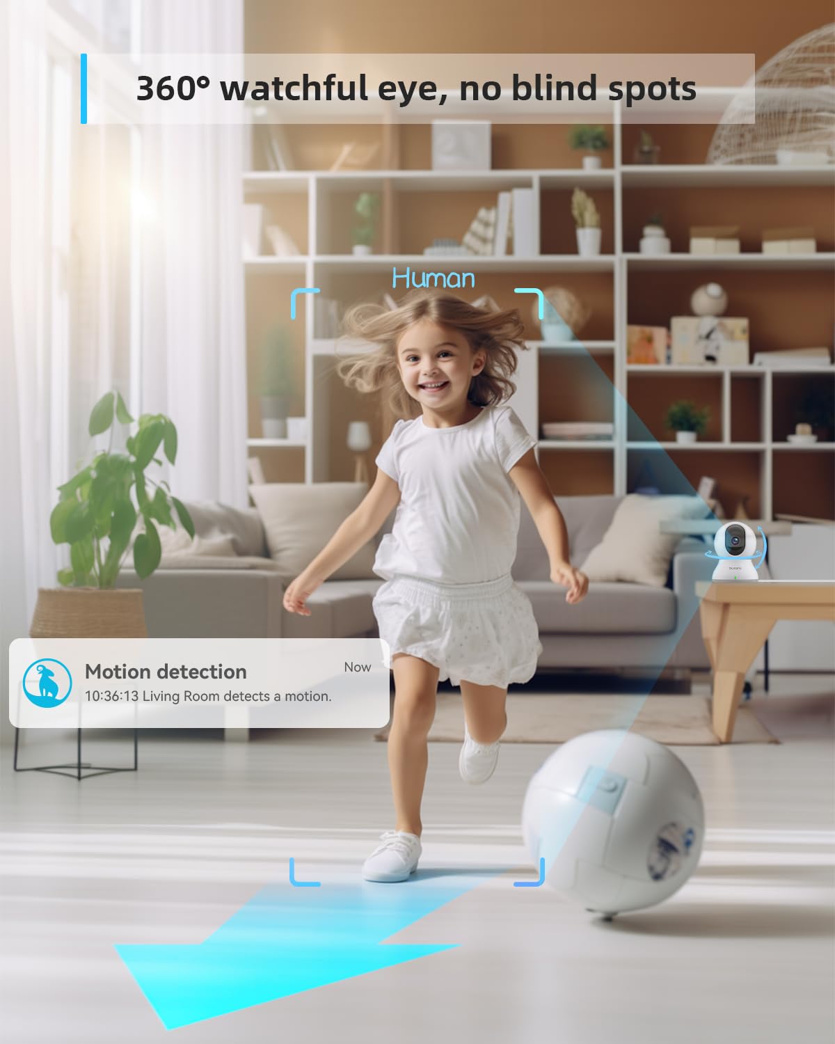 blurams Pet Camera 2K, Indoor Camera, Dog Camera, 360° Home Security Camera, Night Vision, Motion Tracking, 2-Way Talk, Cloud&SD, APP Control, Works with Alexa