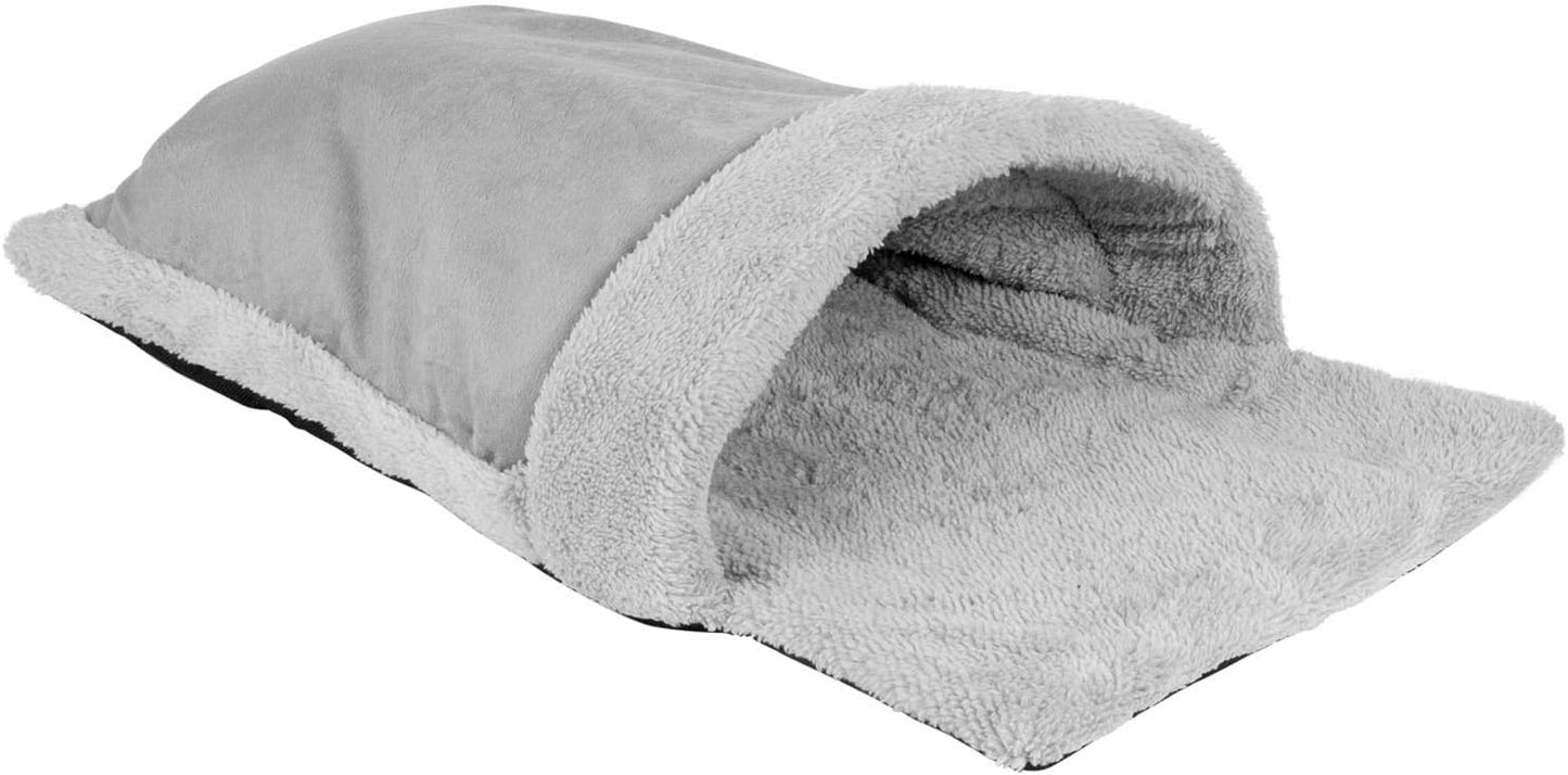 proudpet Cat Pouch Bed Cosy Grey Fleece Pet Igloo Hideaway