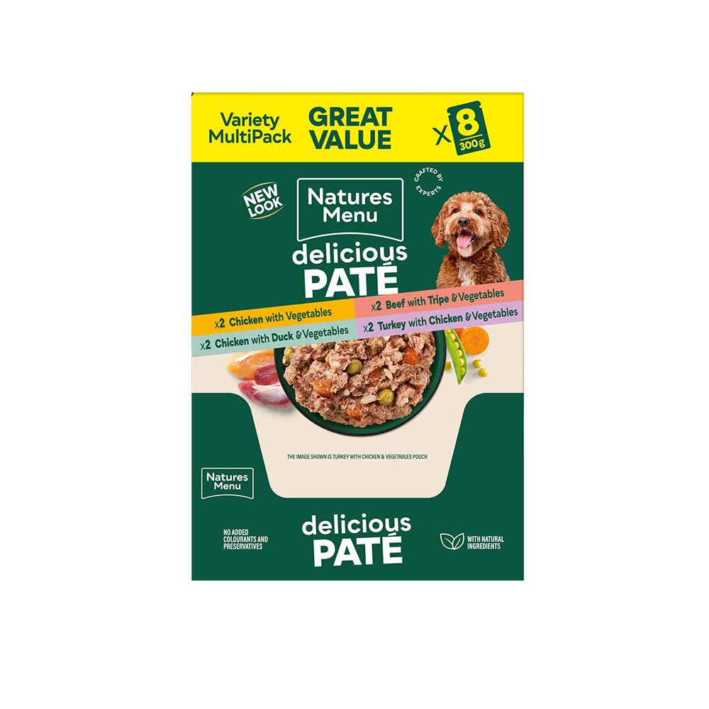 Natures Menu - Wet Dog Food - Pouches for Adult Dogs - Mixed Variety - 8 x 300g
