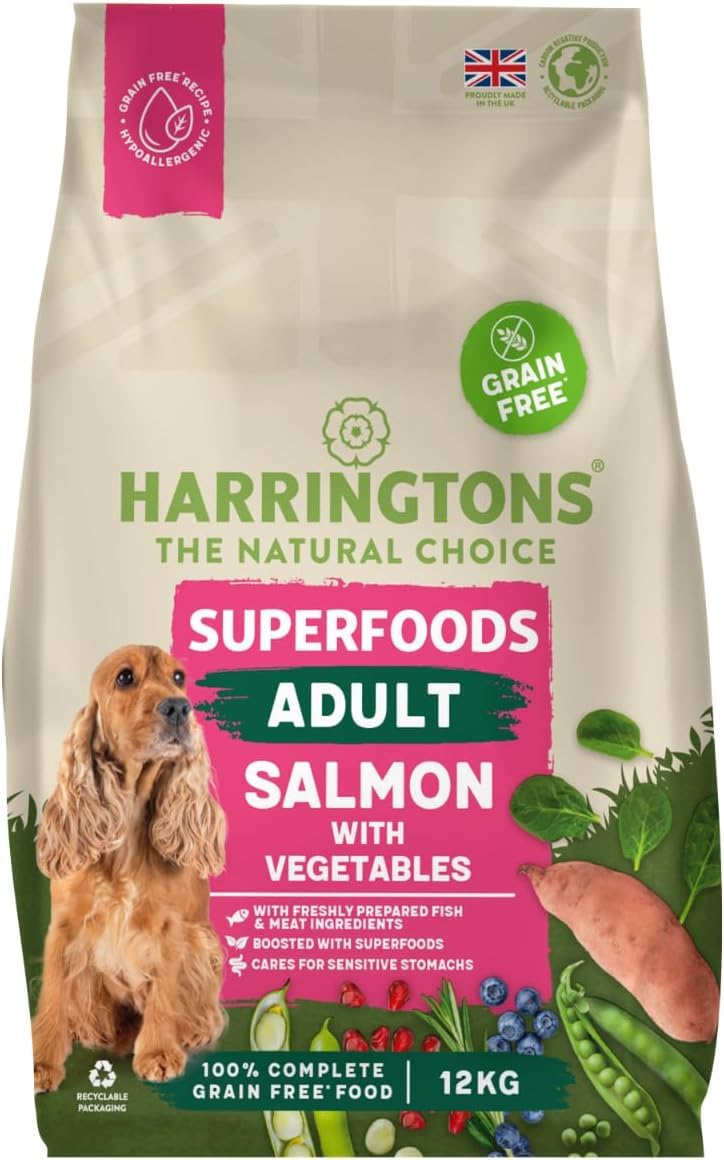 Harringtons Superfoods Complete Grain Free Hypoallergenic Dry Adult Dog Food - Made with All Natural Ingredients