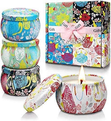 Yinuo Mirror Gifts for Women, 24 x 70 g Scented Candles Gift Set for Women, Soy Wax Aromatherapy Candles for Christmas, Birthday, Mother's Day, Valentine's Day, Bathroom, Yoga
