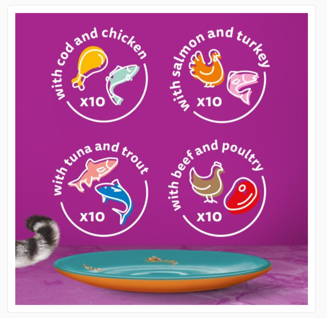 Whiskas Adult 1+ Duo Surf & Turf in Jelly 40 x 85g