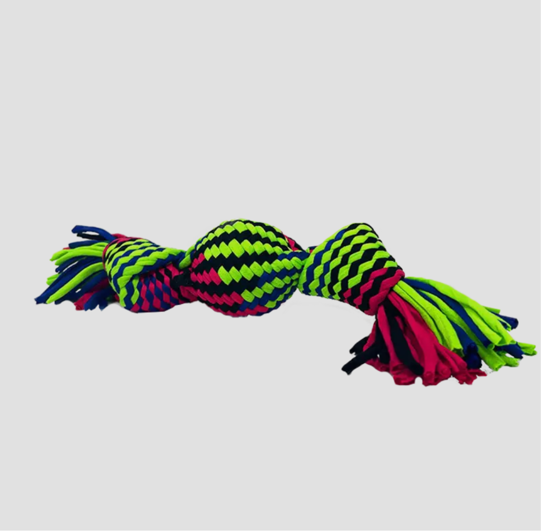 String Rubber Squeaky Rope Tug toy