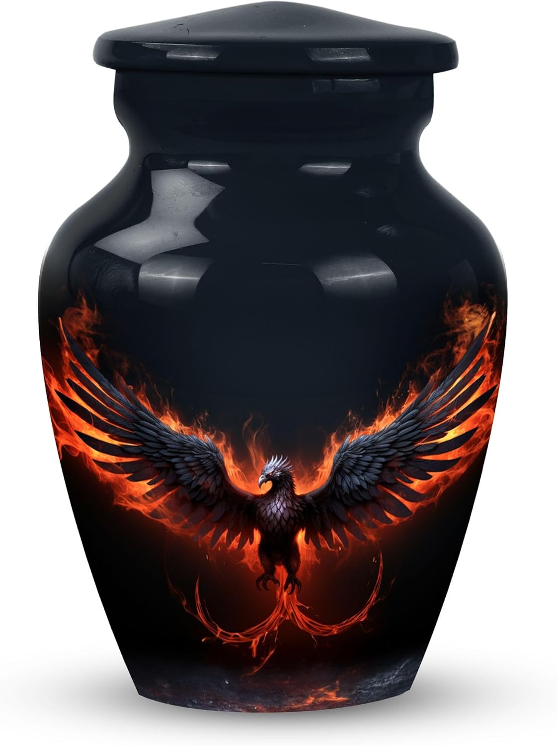 YASUBJAG Dove Urn - Aluminium Cremation Urn for Adults, Multicolor, Birds Pattern, 10 Inch