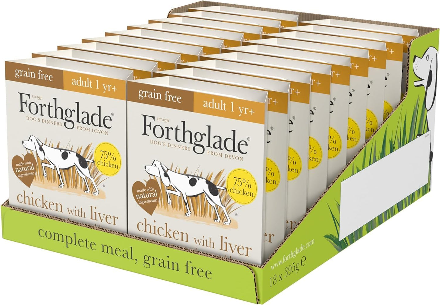 Forthglade Wet Dog Food Variety Pack - Grain Free & Hypoallergenic Dog Food, Adult 1 Year+, Turkey, Lamb & Duck with Vegetables, Complete Stomach Sensitive Meals, Natural Ingredients