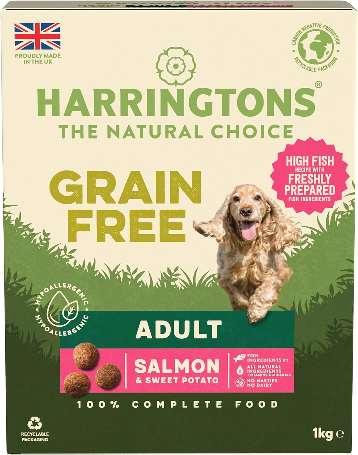 Harringtons Superfoods Complete Grain Free Hypoallergenic Dry Adult Dog Food - Made with All Natural Ingredients