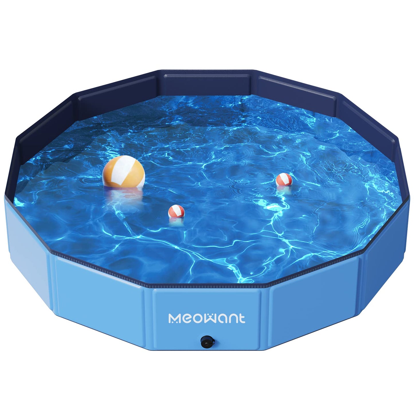Meowant Foldable Dog Pool Dog Paddling Pool, Upgrade Thickened PP Material Swimming Pools for Large Dogs, Indoor Outdoor Portable Dog Pool, Large Kids Bath Pool with 4pcs Repair Patch (4XL-87 x 16)