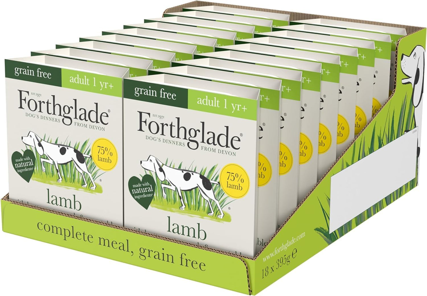 Forthglade Wet Dog Food Variety Pack - Grain Free & Hypoallergenic Dog Food, Adult 1 Year+, Turkey, Lamb & Duck with Vegetables, Complete Stomach Sensitive Meals, Natural Ingredients