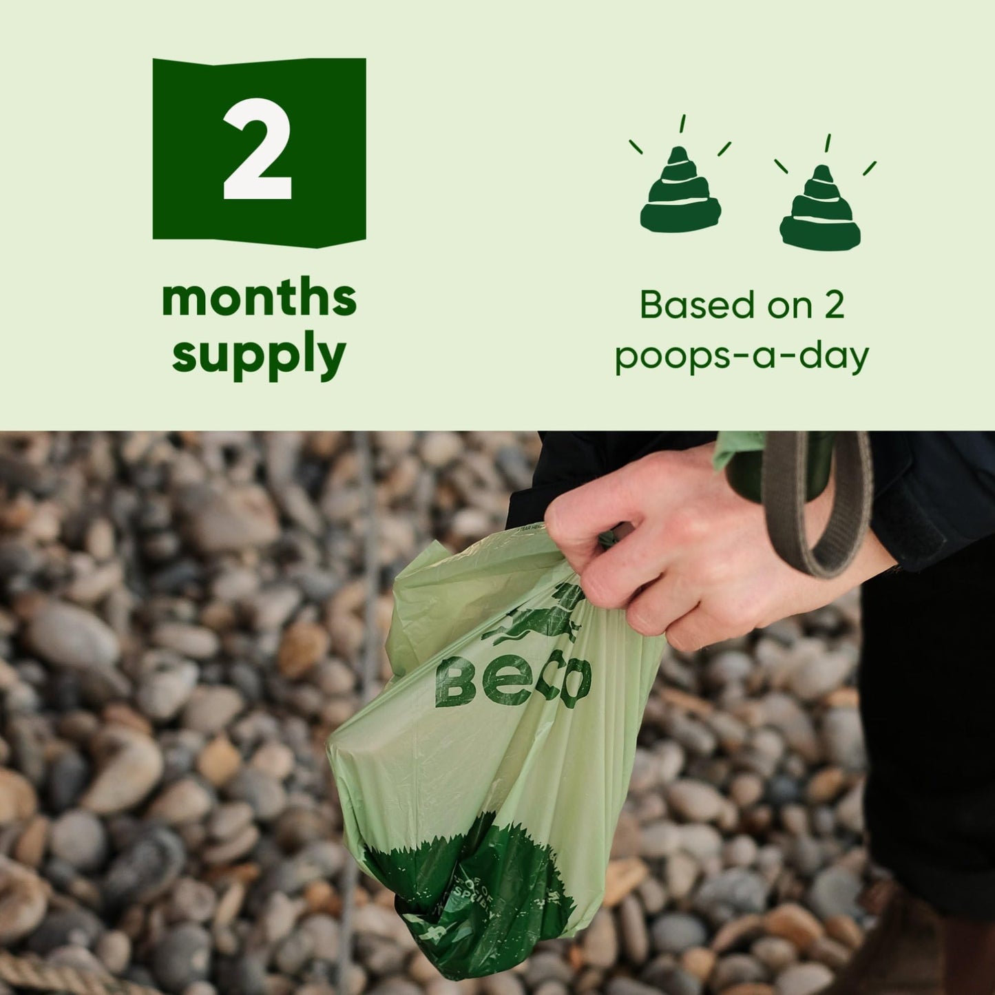 Beco Dog Poop Bags Rolls - Strong & Large - Scented and Unscented Dispenser Compatible for Dog Waste