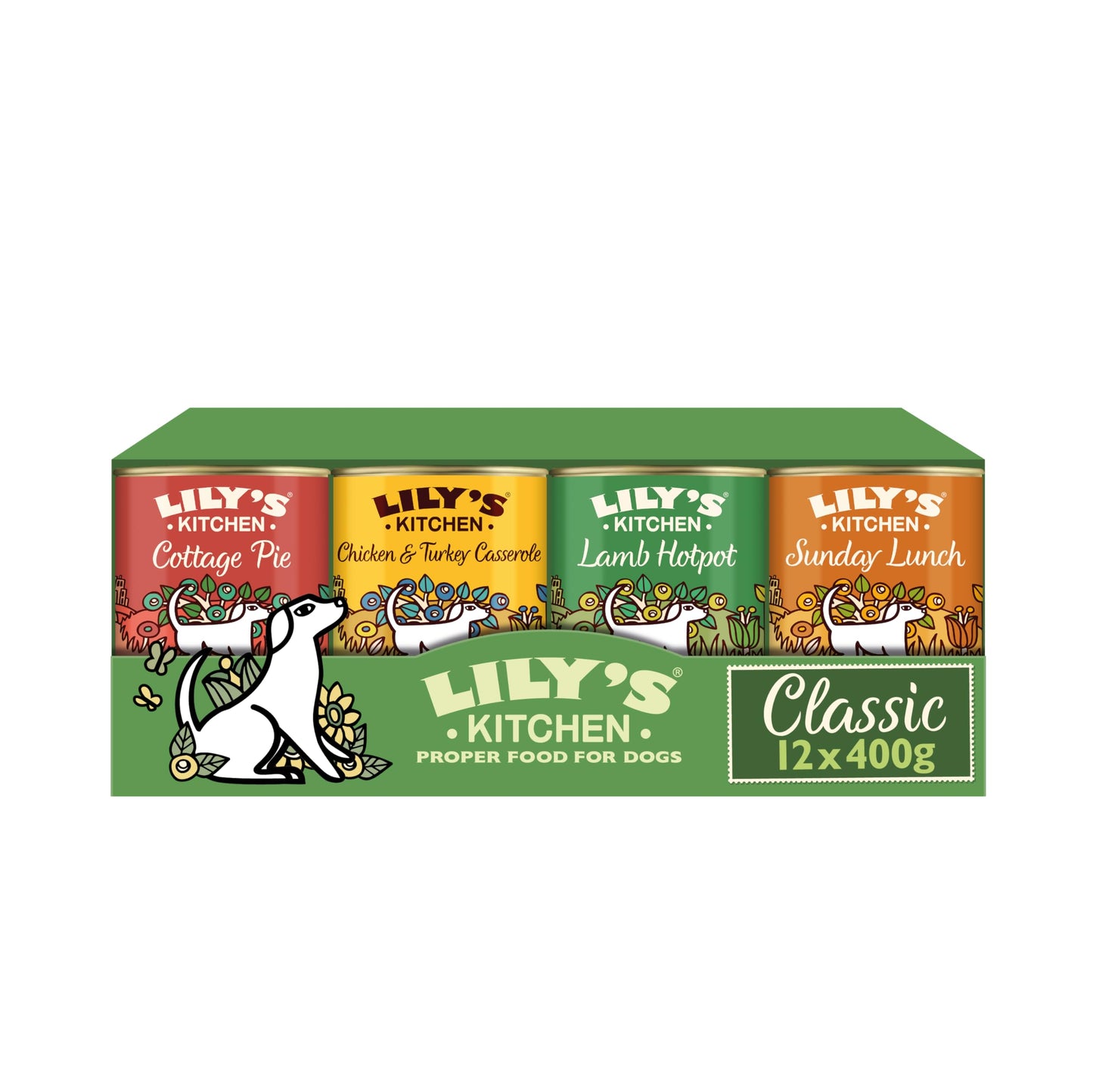 Lily's Kitchen Natural Adult Wet Dog Food Tins Grain-Free Recipe Variety pack 400g