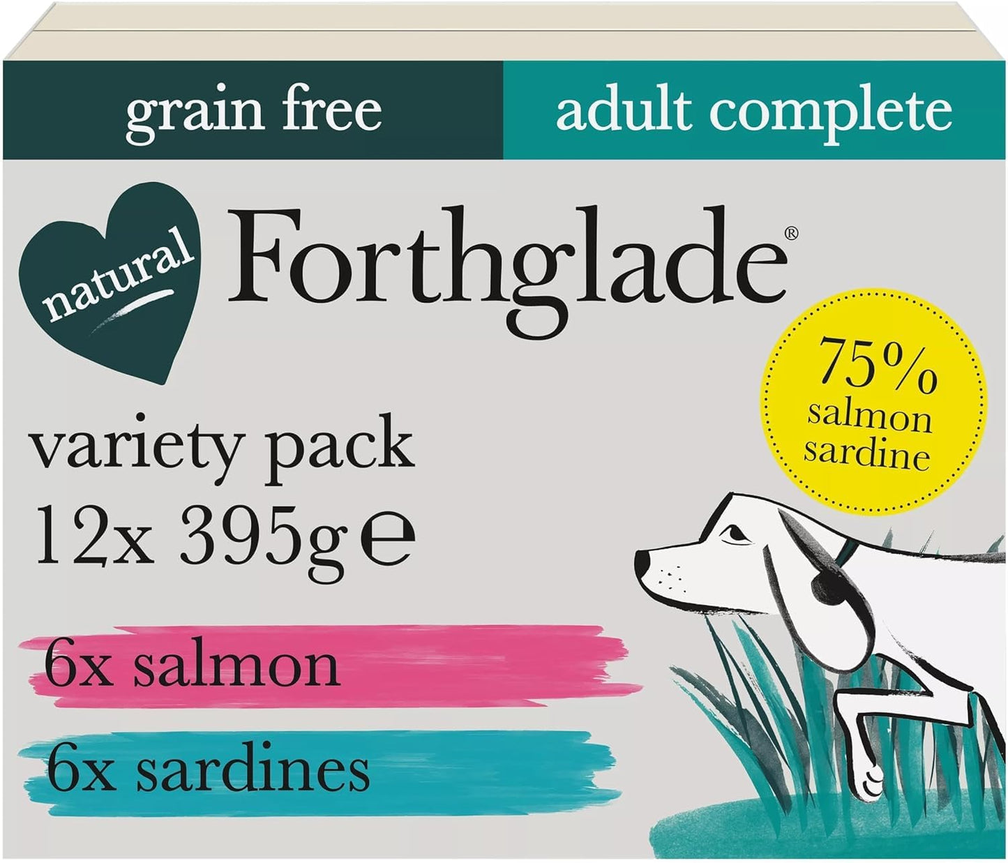 Forthglade Wet Dog Food Variety Pack - Grain Free & Hypoallergenic Dog Food, Adult 1 Year+, Turkey, Lamb & Duck with Vegetables, Complete Stomach Sensitive Meals, Natural Ingredients