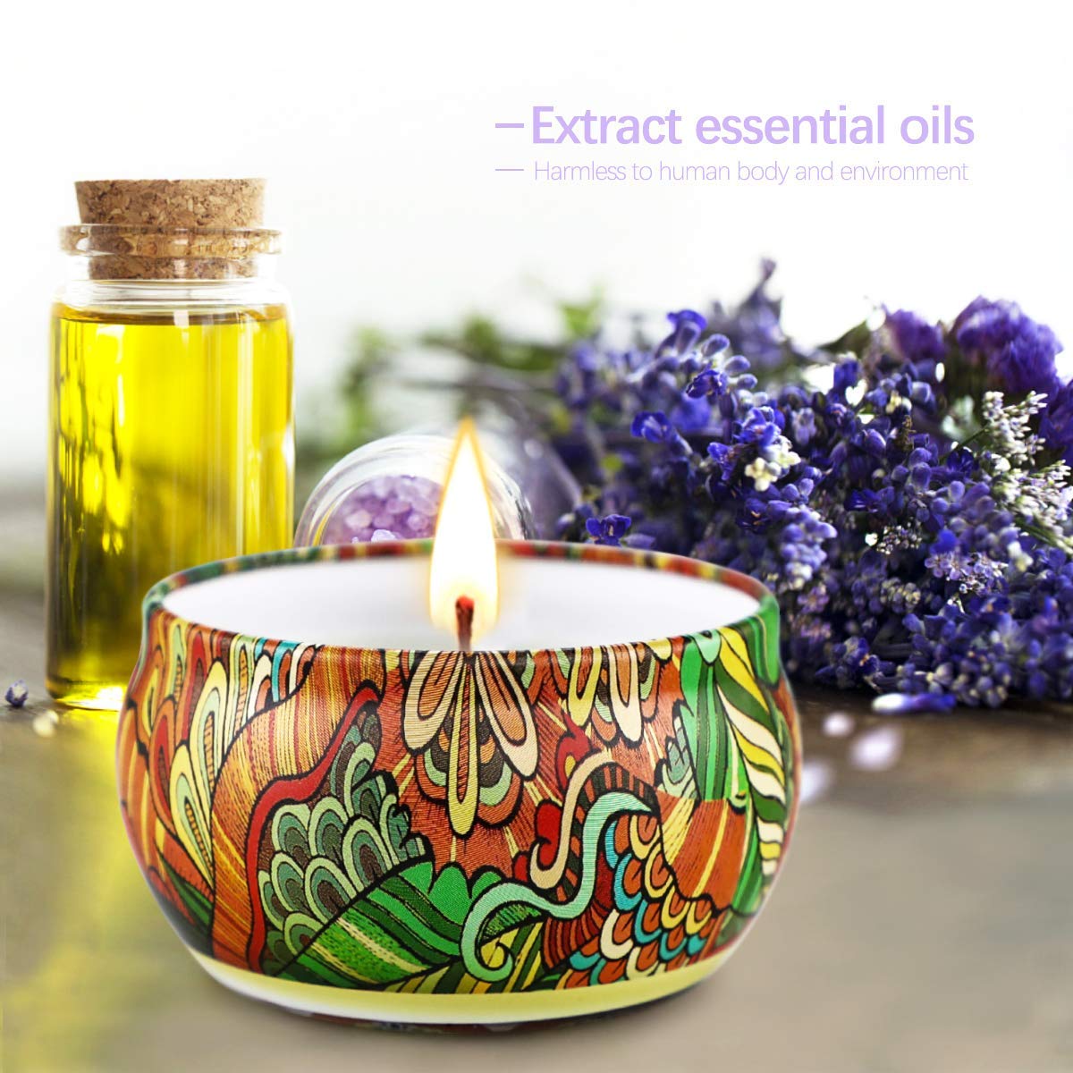 Yinuo Mirror Gifts for Women, 24 x 70 g Scented Candles Gift Set for Women, Soy Wax Aromatherapy Candles for Christmas, Birthday, Mother's Day, Valentine's Day, Bathroom, Yoga