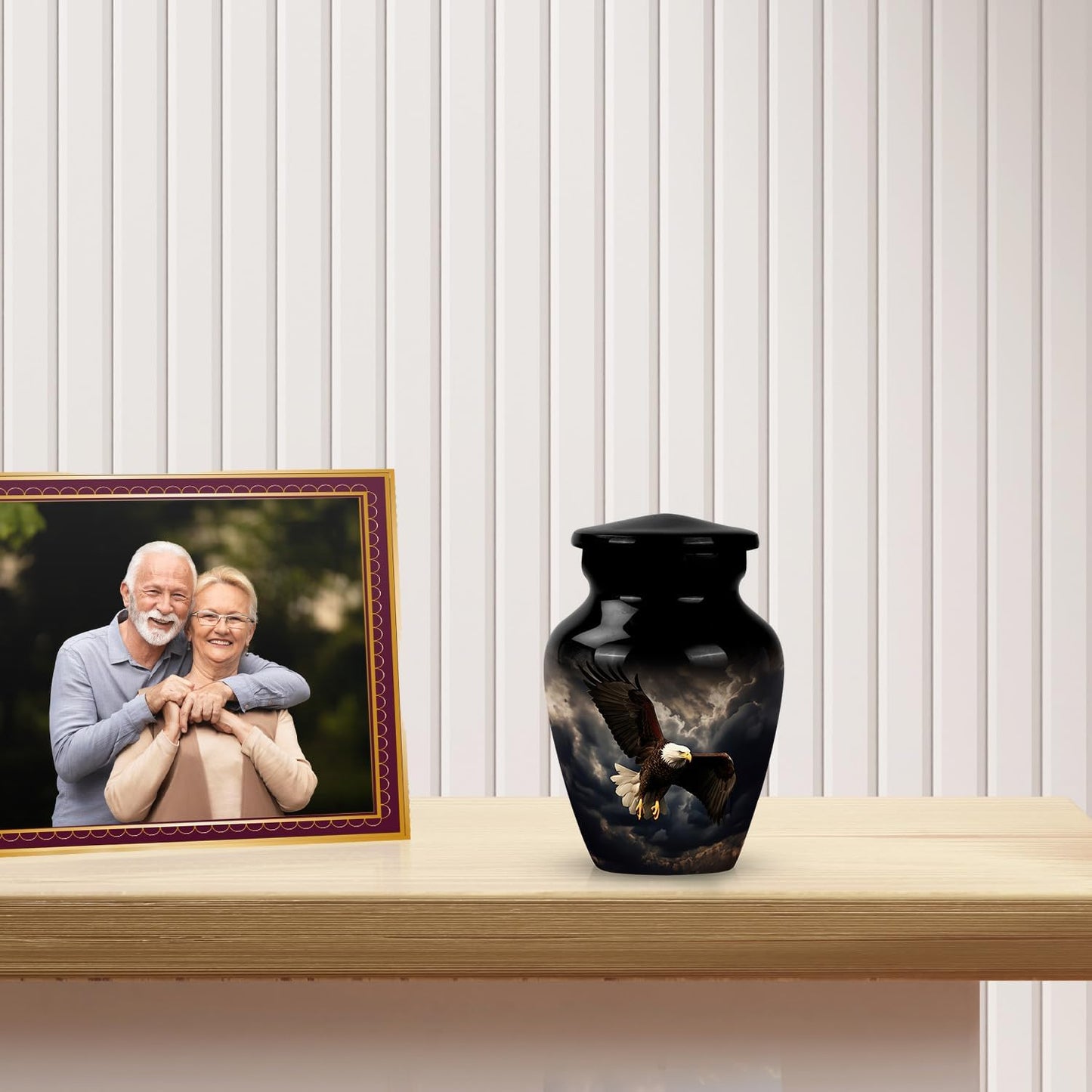 YASUBJAG Dove Urn - Aluminium Cremation Urn for Adults, Multicolor, Birds Pattern, 10 Inch