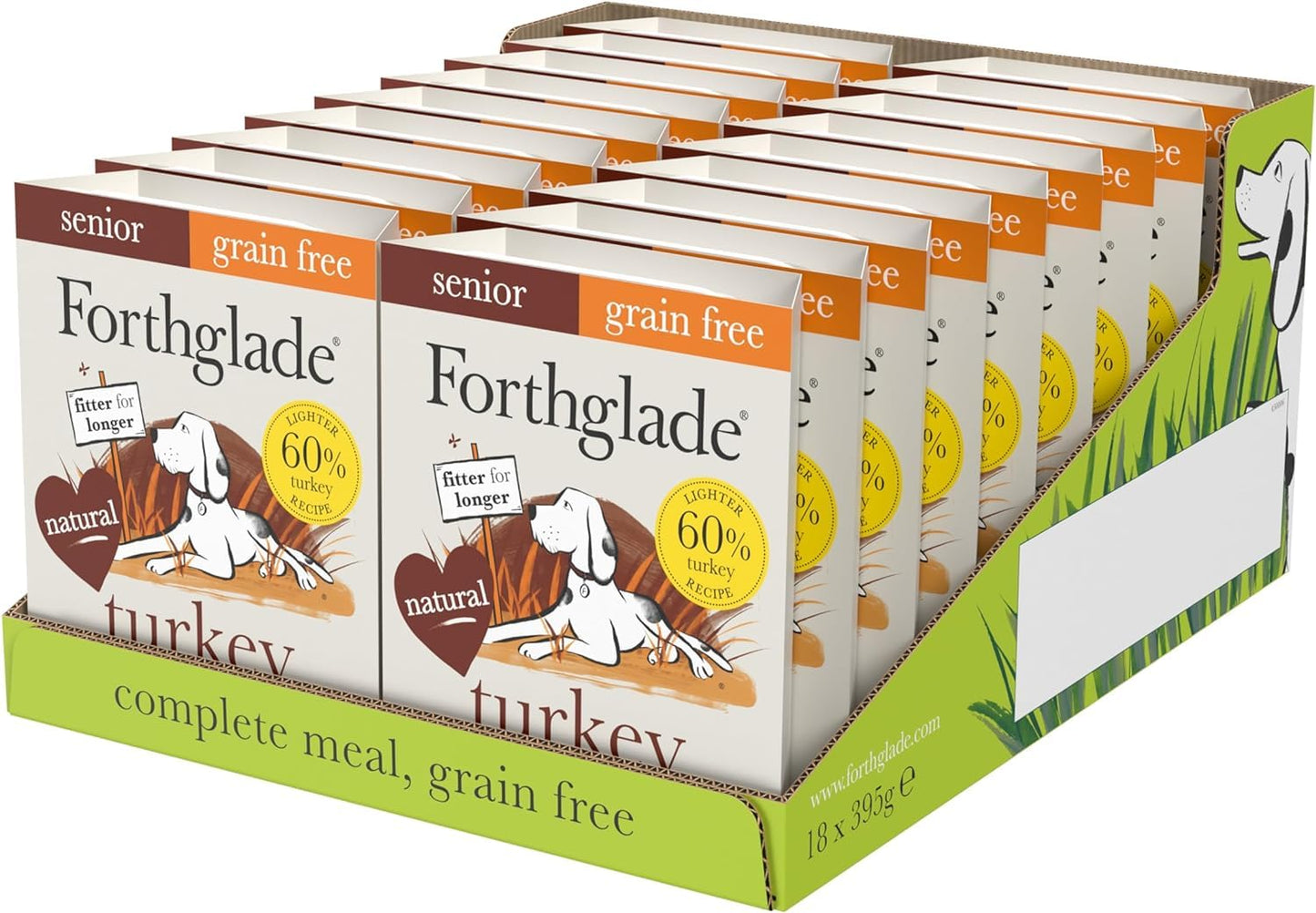 Forthglade Wet Dog Food Variety Pack - Senior 7 Years+, Grain Free & Hypoallergenic Dog Food, Turkey & Lamb with Vegetables, Stomach Sensitive Meals with Natural Ingredients