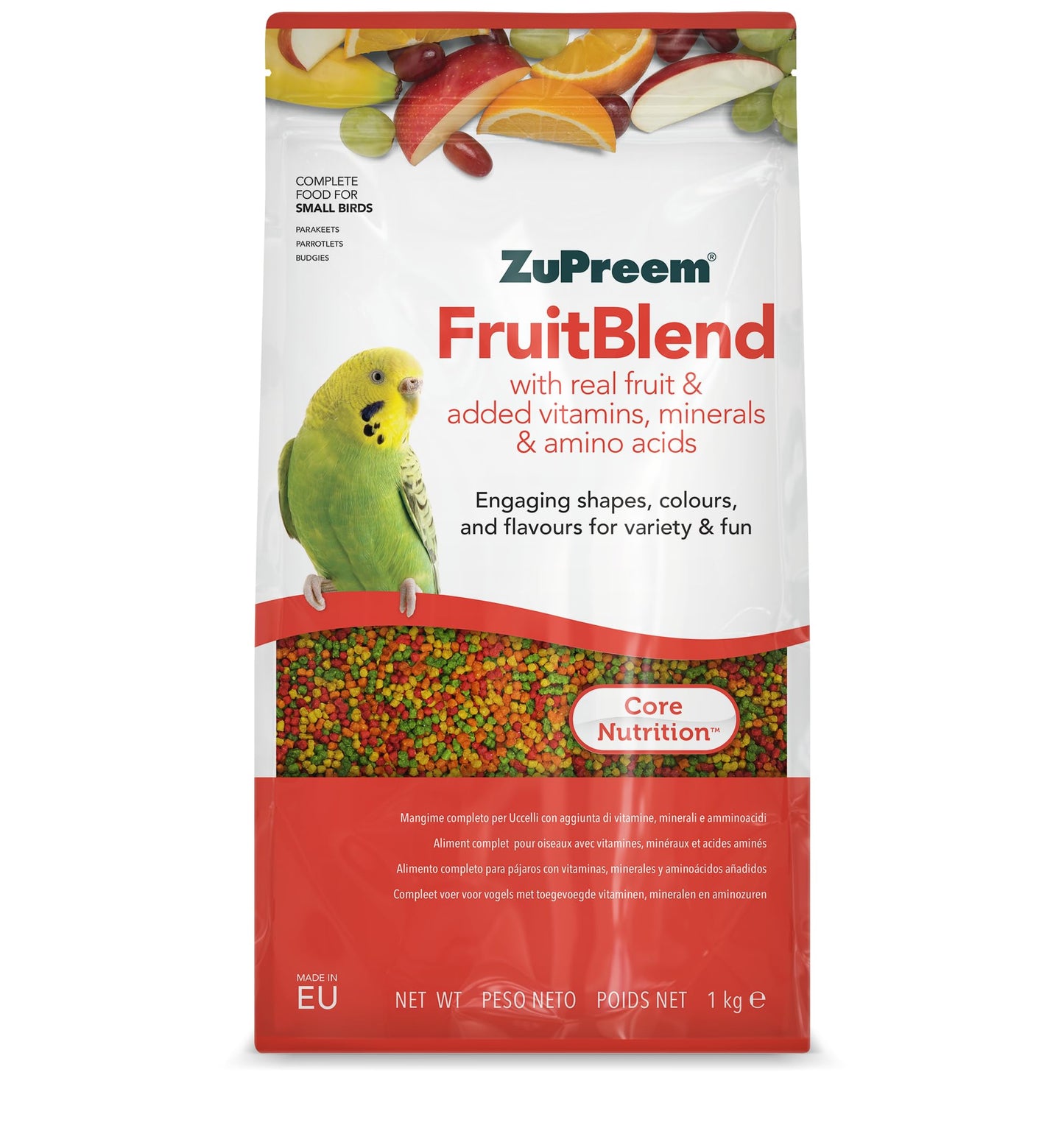 ZuPreem Fruitblend Complete Bird Food for Small Birds - 1kg