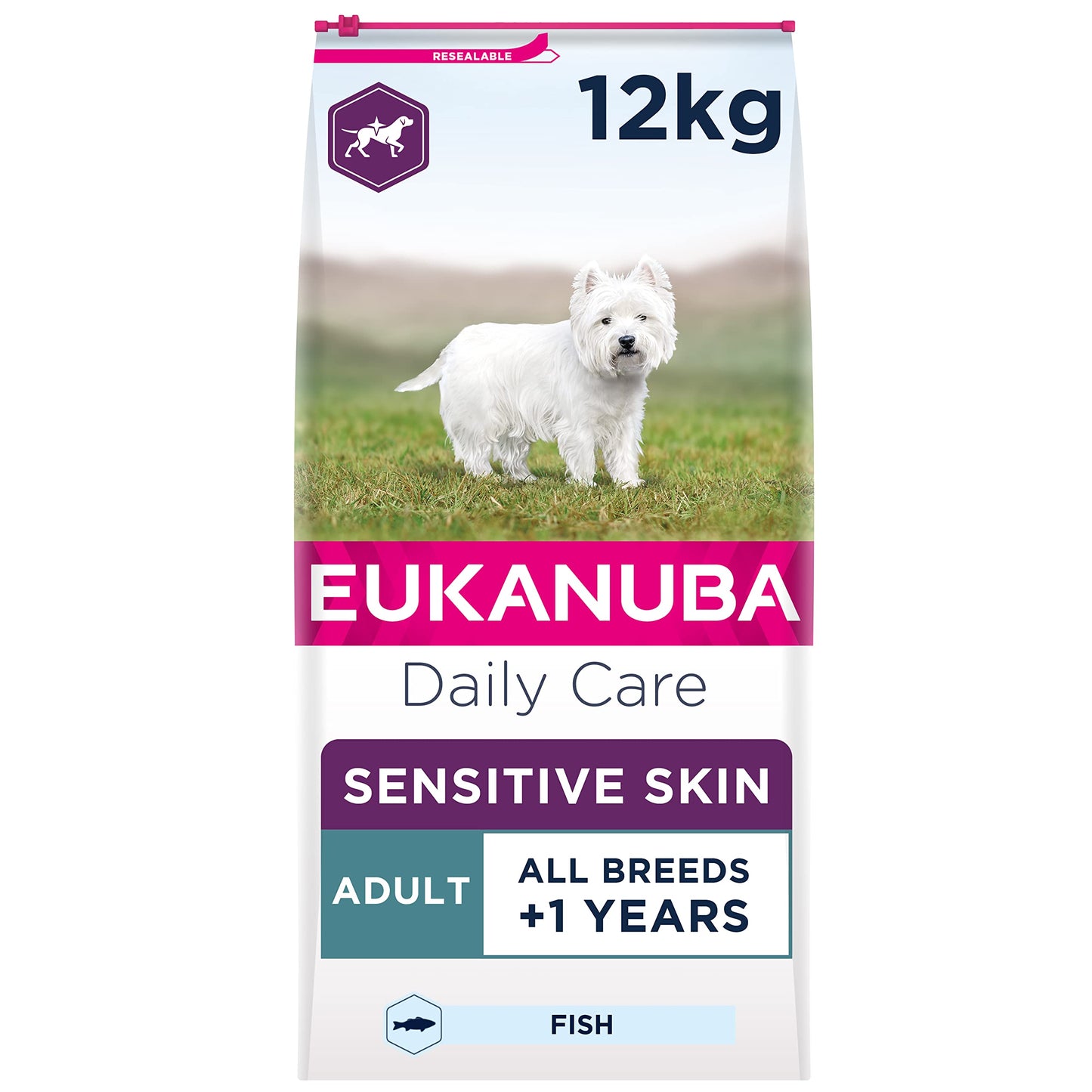 Eukanuba Sensitive Skin Hypoallergenic Complete Dry Dog Food for Adult Dogs with Fish