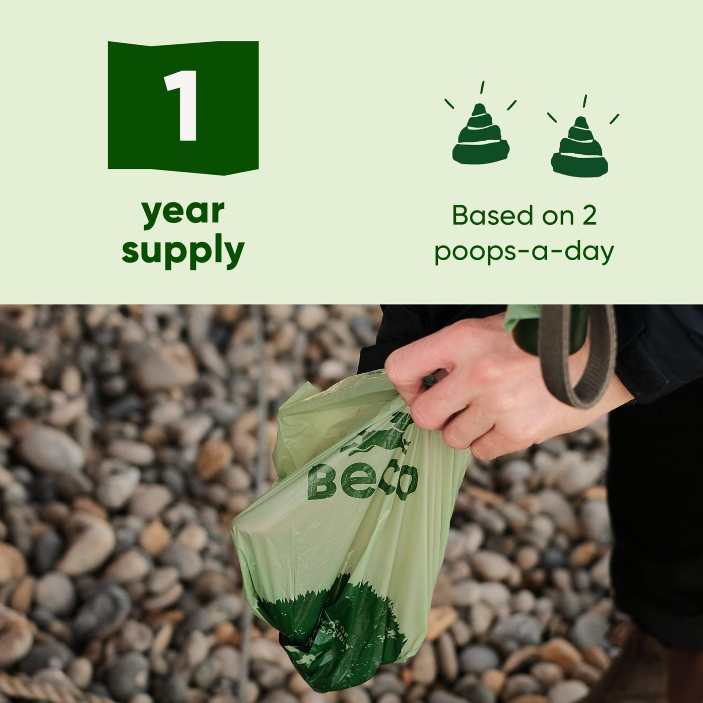 Beco Dog Poop Bags Rolls - Strong & Large - Scented and Unscented Dispenser Compatible for Dog Waste